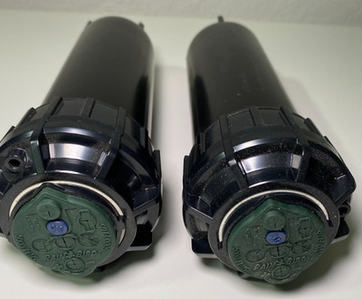 (2) Rain Bird 5000 Plus Pop up Circle Rotor Irrigation Sprinkler w Flow Shut Off