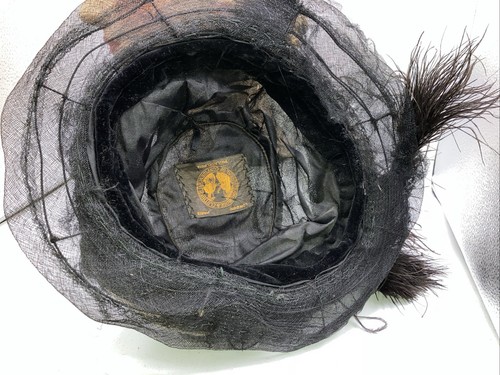 As Found Fancy Edwardian Straweridge Clothier London Paris 1/2 Mourning Hat - Picture 4 of 7