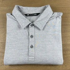 Travis Mathew “The Heater” Polo Men's Size XL Heather Microchip Grey 1MW395