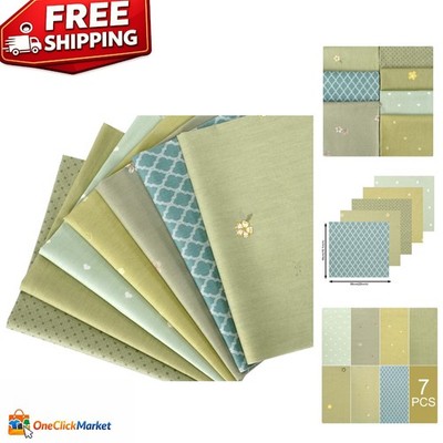 Versatile 7-Piece Fat Quarter Fabric Set - Soft Cotton for Quilting & Crafting