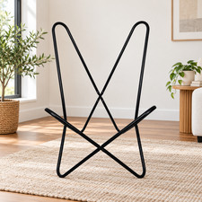 Butterfly Chair Frame Only Foldable Iron Stand Replacement Black Powder Coated