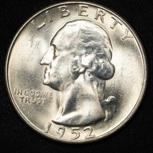1952-S Washington Silver Quarter San Francisco Mint Choice Uncirculated BU+