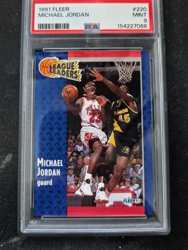 Michael Jordan 1991 Fleer League Leaders #220 PSA 9