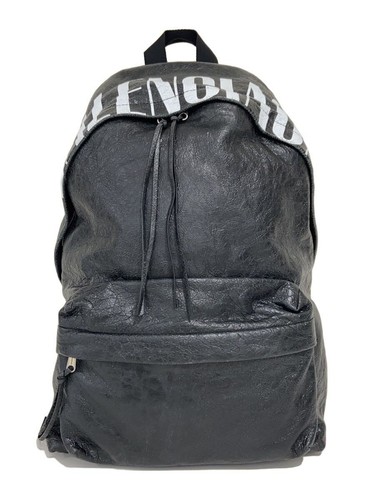 BALENCIAGA Editor Backpack Black Leather Rucksack 827206 Luxury Bag Used