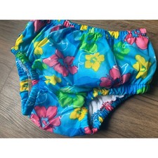 Reusable Swim Diaper Vintage i Play Toddler 3T Blue Floral Pool Waterproof