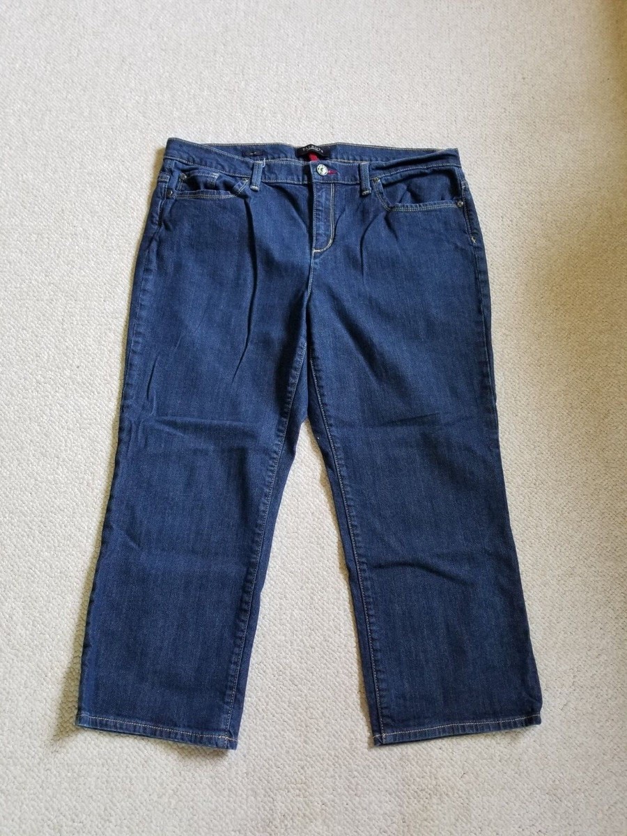 Womens Jeans-TALBOTS-dark blue stretch denim 