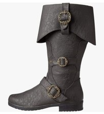 Caribbean Pirate Costume Boots Brown unisex size Small Men's 8-9 New in Box
