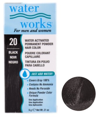 Water Works Permanent Powder Hair Color #20 Black 0.21oz