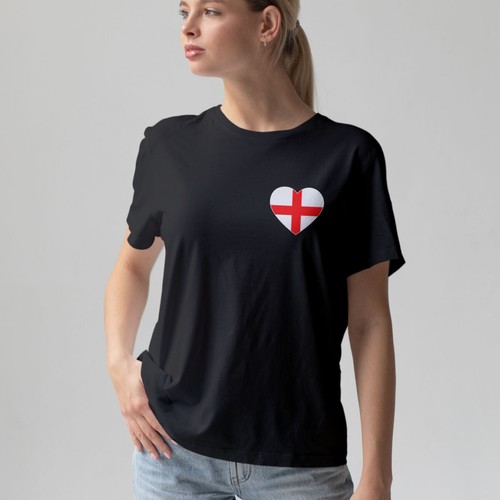 England Flagge Herzform England Flaggen Herren T-Shirt Damen Tee Grafik Top - Bild 3 von 10