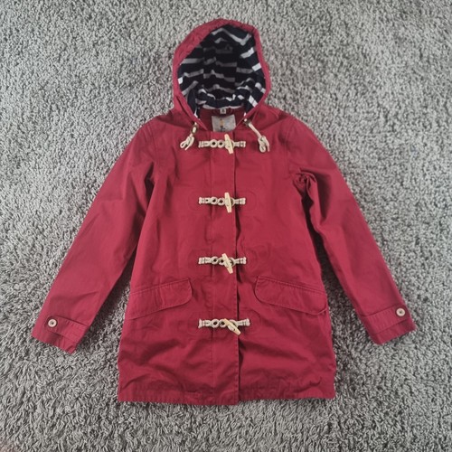 Seasalt Jacket Womens 8 Red Tin Cloth Rain Waterproof Toggle Coat
