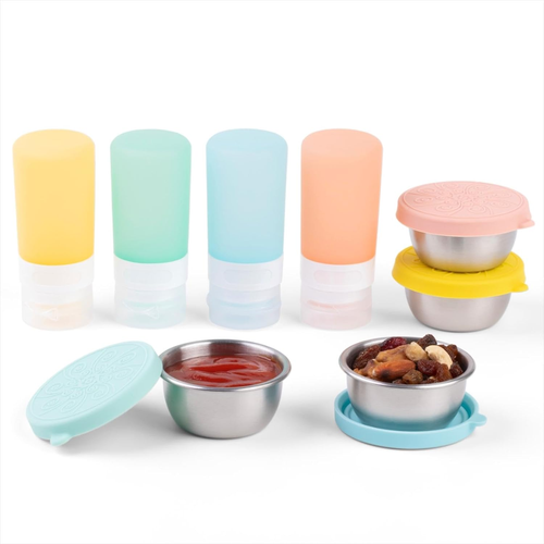 8-Pack Salad Dressing Container to Go, 2 Oz Leakproof Silicone Squeeze Bottles f - Picture 11 of 12