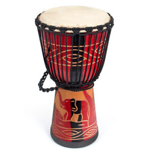 Djembe African Drums 50cm Solid Mahogany 10 Inch Hand-Carved for Beginner |  eBay