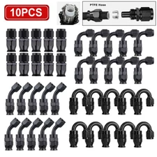 10PCS 4AN 6AN 8AN 10AN 12AN PTFE Fuel Oil Gas Swivel Hose End Fittings Adapter