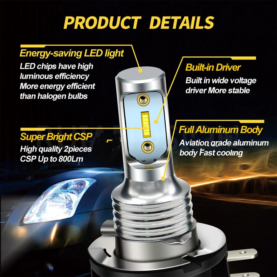 H11B LED Headlight Bulbs LOW BEAM For Hyundai Elantra 2007 2008 2009 2010 + - Image 3 of 4