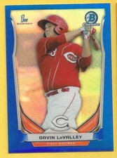 2014 Bowman Draft Baseball Gavin LaValley Rookie Blue Refractor Reds 169/399