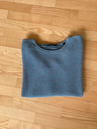 Marc O'Polo StrickPullover Mustermix mit Leinen Hellblau Gr. XS - Bild 4 von 4