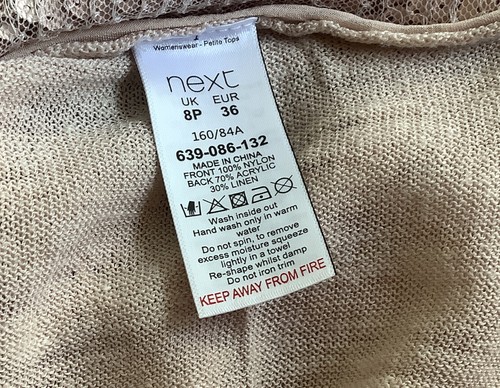 NEW NEXT PETITE Rose Gold And Beige Oversized Sequin Top Size 8 Fits 8/12 - Picture 4 of 5