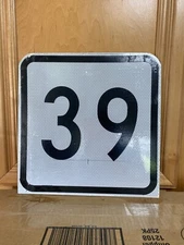 Number 39 Authentic Real Street Road Traffic Sign Marker  12"X12"