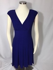 Ralph Lauren Midnight Blue Empire Aline Stretch Dress 2 Excellent