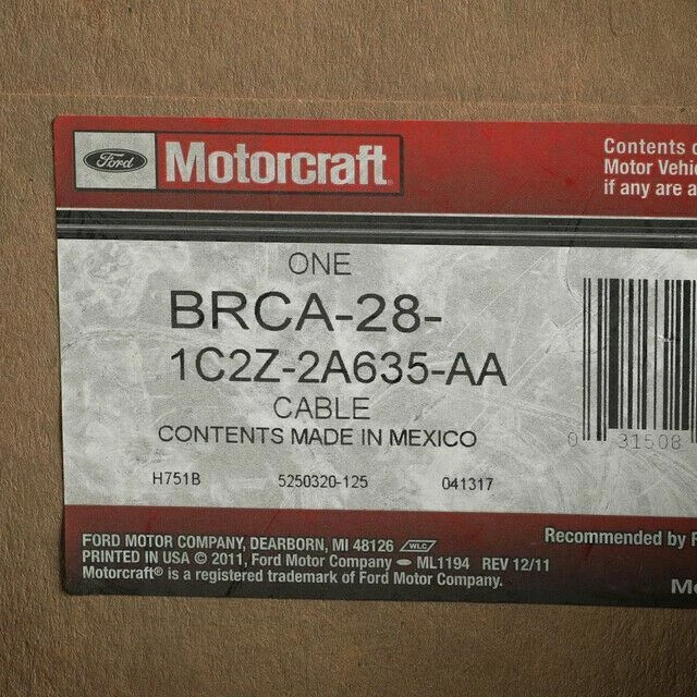 OEM NEW Ford 00-06 E-350 Sd XLT Driver Side Rear Parking Brake Cable 1C2Z2A635Aa — 第 3/4 张图片