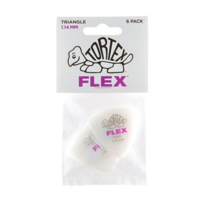Dunlop 456P114 Tortex Flex Dreieck 1,14 mm - 6 x Gitarren-Plektren Spieler-Pack