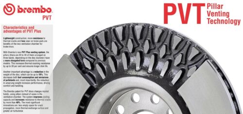 Brembo Set of 2 Front Cross Drilled Coated PVT Rotors for Lexus IS-F 09.A300.11 - Picture 6 of 7