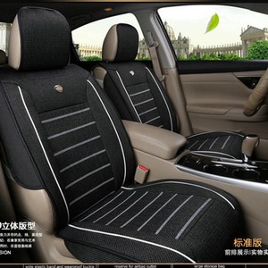 Details About Black Linen Fabric 5 Seats Car Seat Cover Front Rear Set Car Interior Accessorie