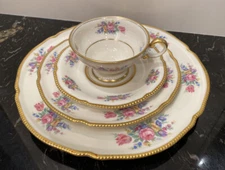 Vintage Castleton Bouquet Dinner, Salad Plates & Cup and Saucer Set