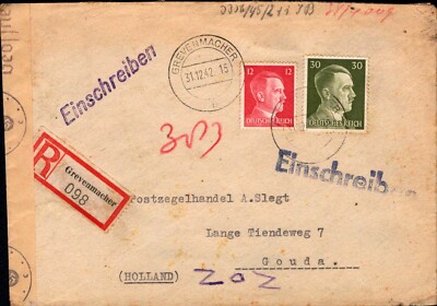 Dt. Ricca 1942 - Reko Europe Tax Base Nl, Luxembourg Stamp (a029)