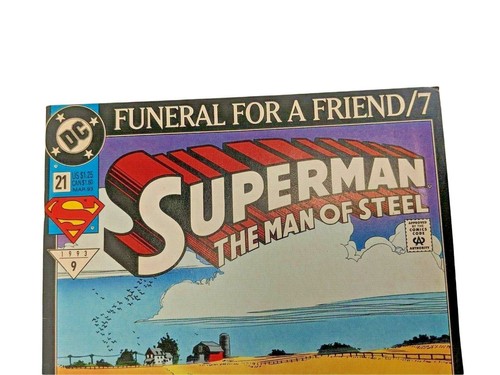 Superman Man of Steel #21 1993 Funeral For a Friend #7 Death 1st Edition AB30 - Picture 3 of 3