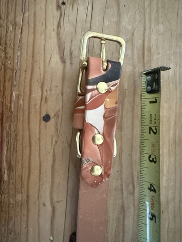 New Glad & Young Studio Pet Marbled Leather Collar with Brass Accents - Picture 11 of 12