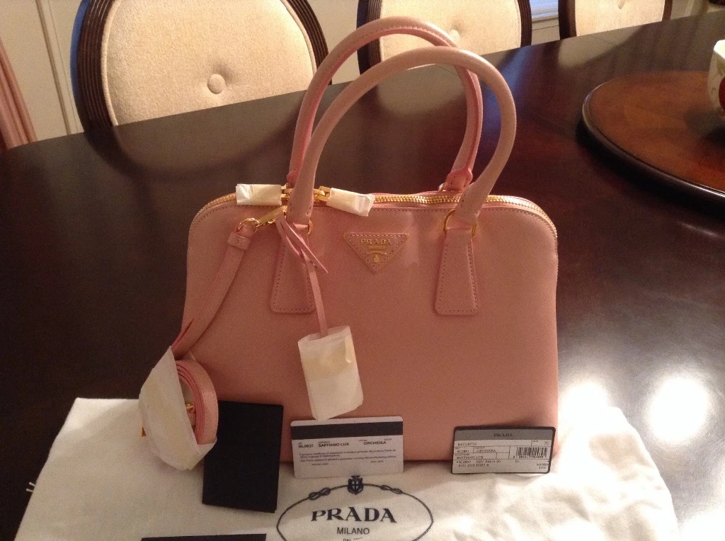 Prada Brown Saffiano Lux Leather Small Promenade Bag Prada