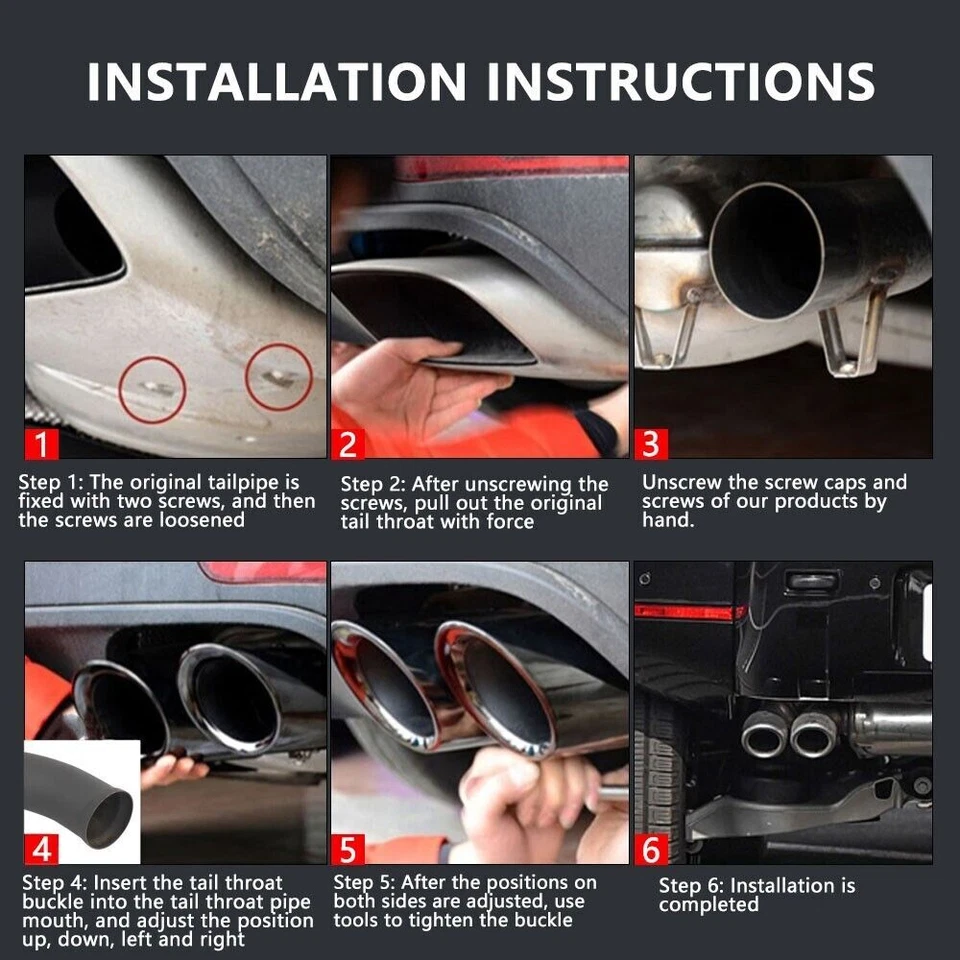 1 par de punta de escape trasera punta de tubo silenciador para motor Porsche Cayenne V8 2010-2014 Foto 4 de 4