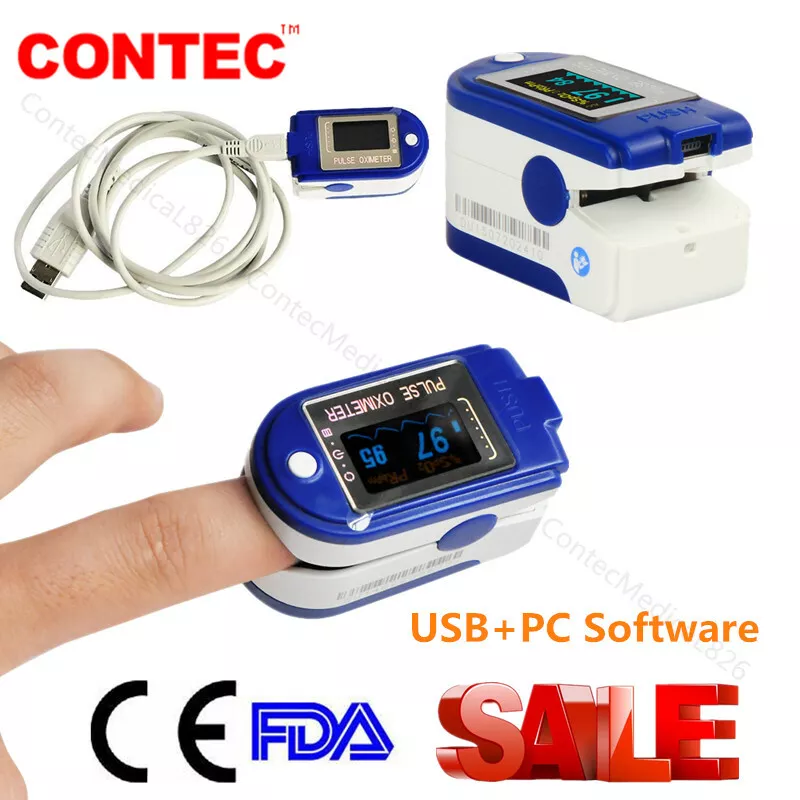 24 Hours USB Pulse Oximeter SPO2 Pulse Rate Recorder Blood Oxygen