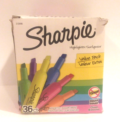 Box of 36 Sharpie Chisel Tip Tank Highlighters Markers Assorted