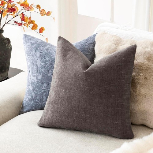 Pack de 1 Funda de Almohada para Sofá Sofá, Chenilla Suave 18 x 18 Taupe NUEVO - Imagen 8 de 8