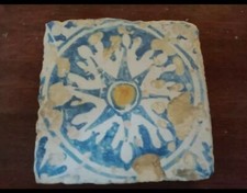 Antica Maiolica Ceramica Mattonella Riggiola Siciliana Cinquecentesca