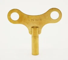 Clock Winding Key Brass NEW 4.75 mm Size Number 10 Fits Antique Vintage Clocks