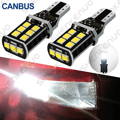 2X Red Error Free 921 912 T10 T15 4014 Chipsets LED Bulbs Backup Reverse Lights