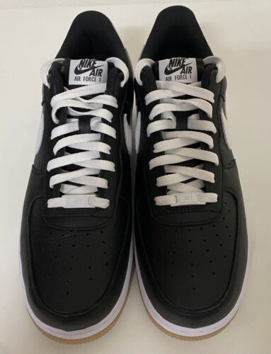 Nike Air Force 1 Low By You ID Leather Mens Sz 12 Black White Gum DV3892-900 NEW - 第 4/12 張圖片