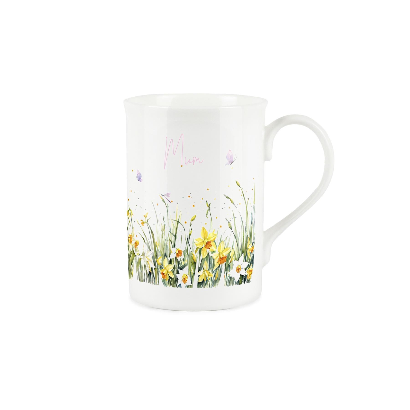 Spring Daffodils Mum Mug - Yellow & Pink Bone China Cup Gifts for Mums