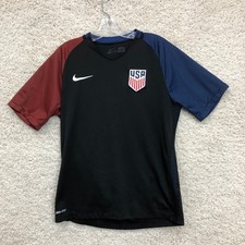 Nike USA Soccer Jersey Medium Adult Black Dri Fit Away 2016 Olympics Logo Mens M