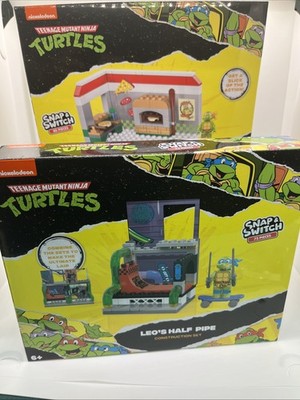 TMNT Snap & Switch: Construction Set Leo s Half Pipe & Pizza Parlor With Mikey