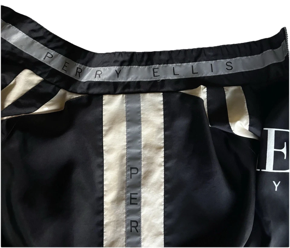 Perry Ellis America Windbreaker XXL 90s Rare Bold Retro Jacket Vintage Black - Image 3 of 4