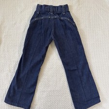 Vintage 1970s Children s Denim Bell Bottoms W Studded Sides Hippie Groovy sz 6