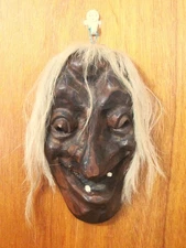 Vintage Loetschental Wooden Mask by unidentified Swiss artist