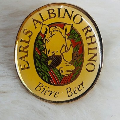 Earls Albino Rhino Beer Advertising Enamel Lapel Pin