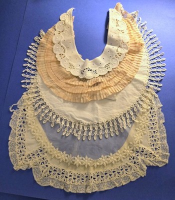lace collars for dresses In Praise of the Statement Collar (and a Few Dozen to Shop) natural white ( not off white) Finished with black velvet ribbon for fashionable look lace collars for dresses Vintage
