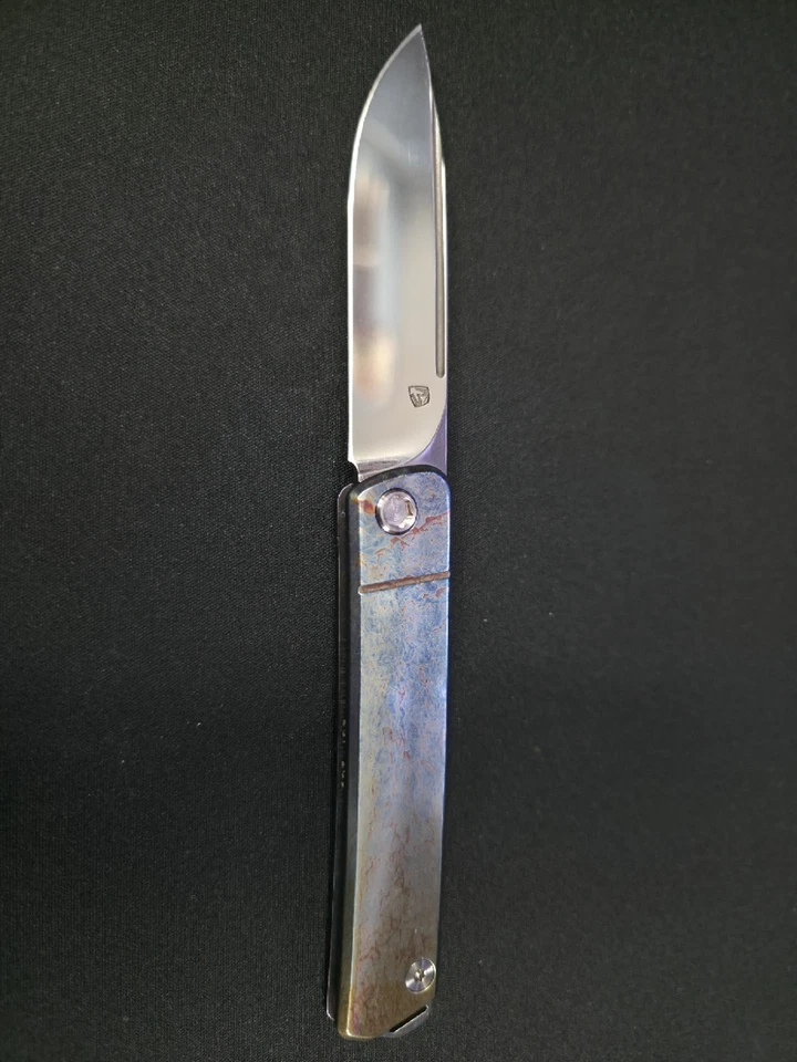 Medford Gentleman Jack S35VN Brushed Bolster Blue Titanium Slipjoint - Image 4 of 4