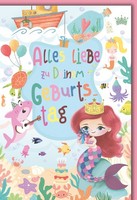 Geburtstag GlüCkwunschkarte Mit Briefumschlag Meerjungfrauen